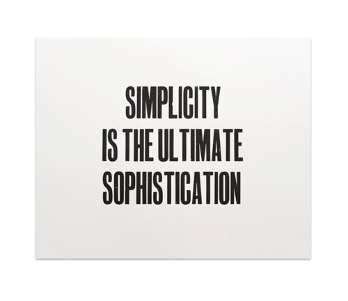 simplicity is the ultimate sophistication