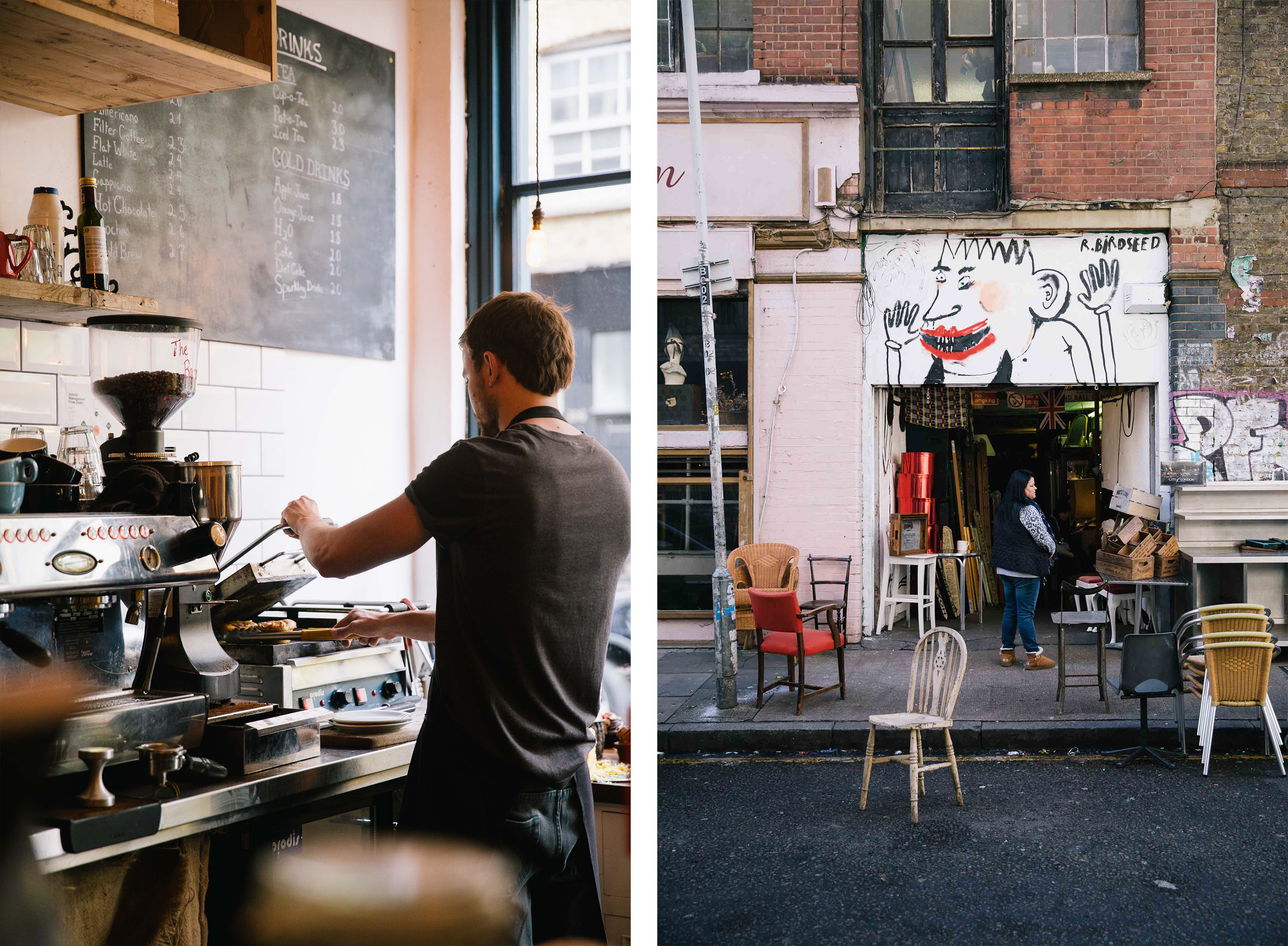 kahalia coffee shop drinks and bagels in shoreditch