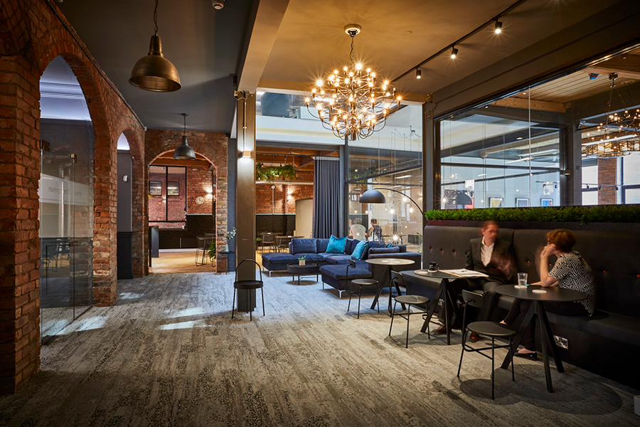 Luxurious coworking area in a Manchester serviced office space