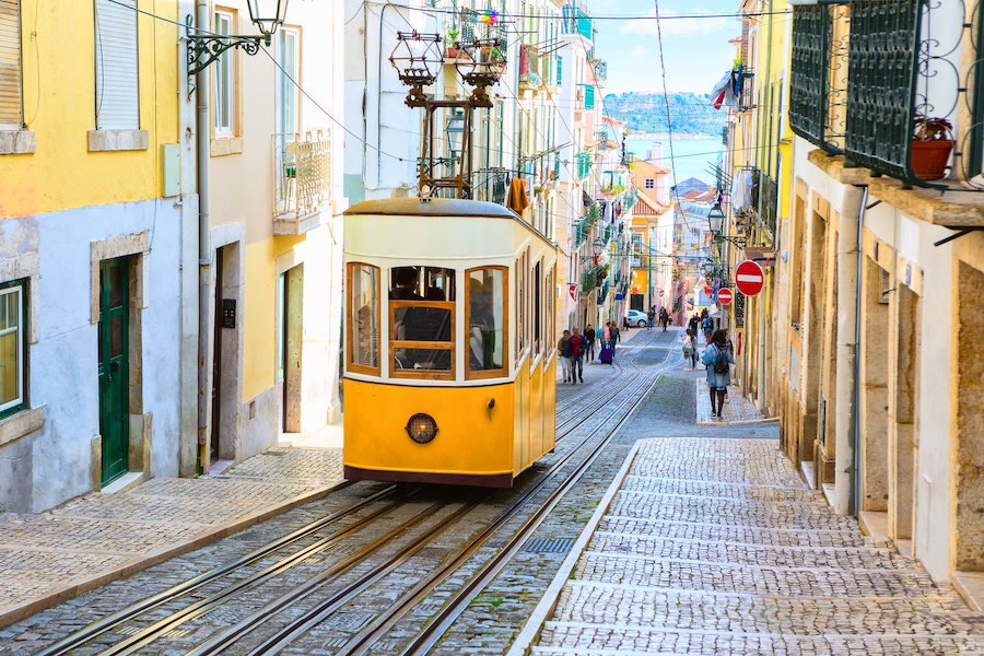 Trams in Lisbon, Portugal